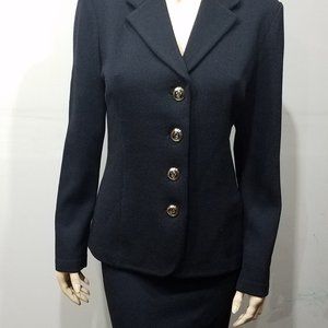 ST JOHN BASICS Black Skirt Suit